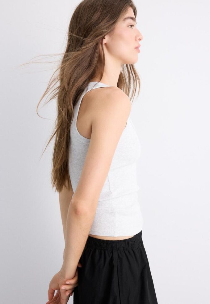 Haut dos nageur en coton côtelé