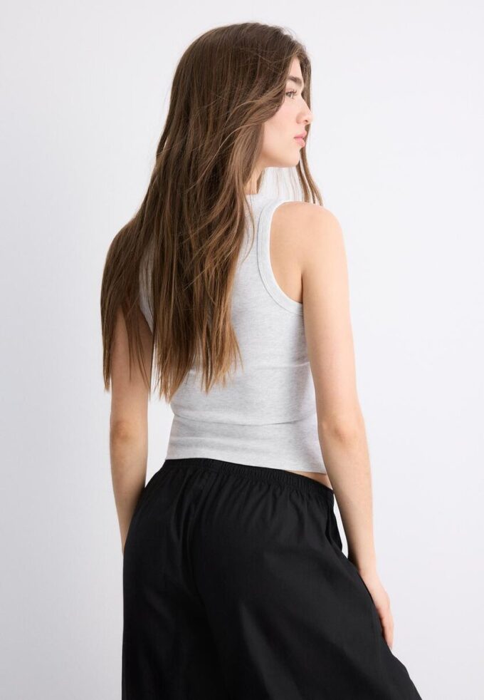 Haut dos nageur en coton côtelé