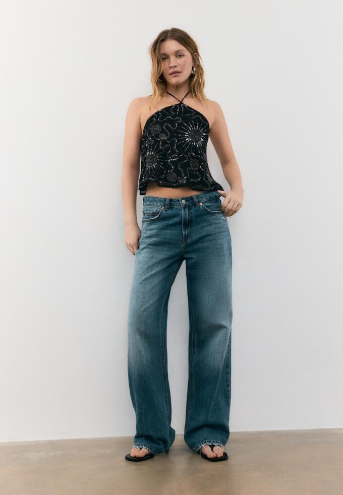 Haut dos nu brodé Haut dos nu brodé