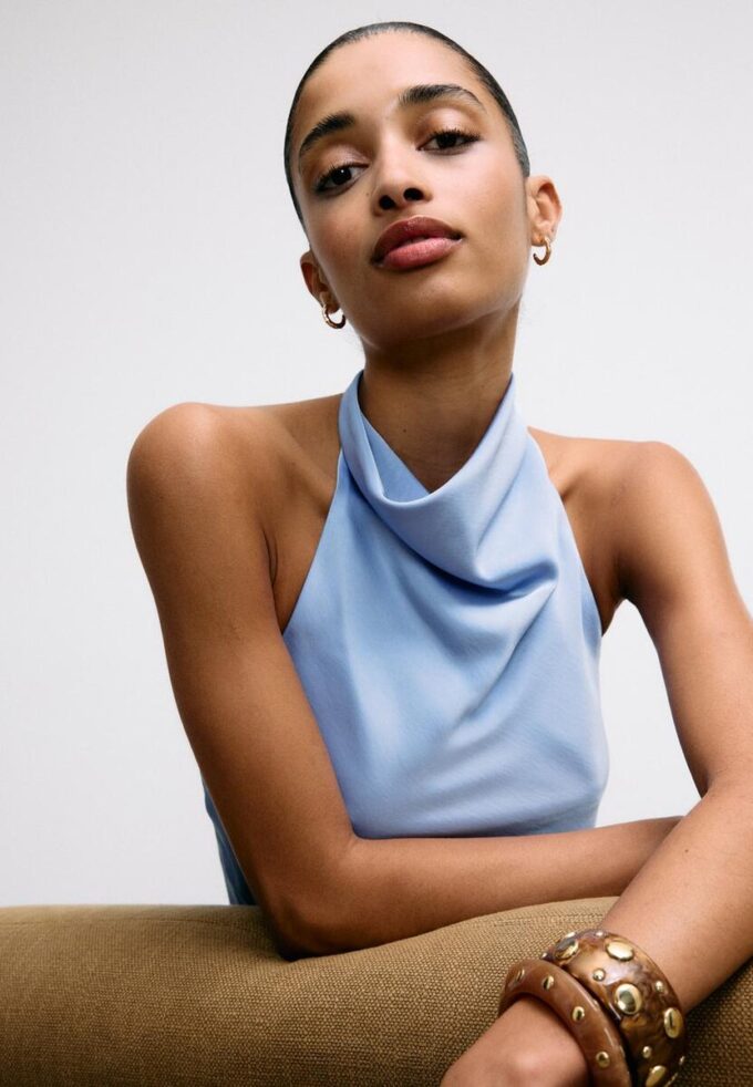 Haut dos nu effet satin Haut dos nu effet satin