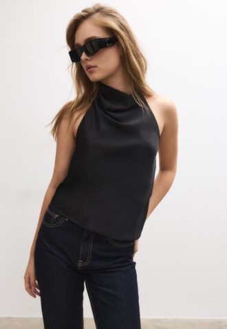 Haut dos nu effet satin