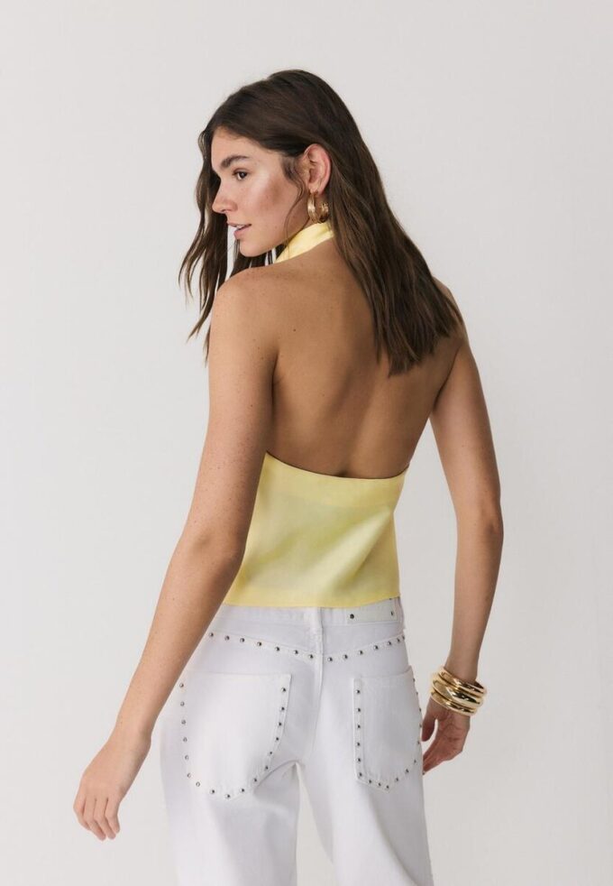 Haut dos nu effet satin