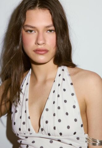 Haut dos nu en maille à pois