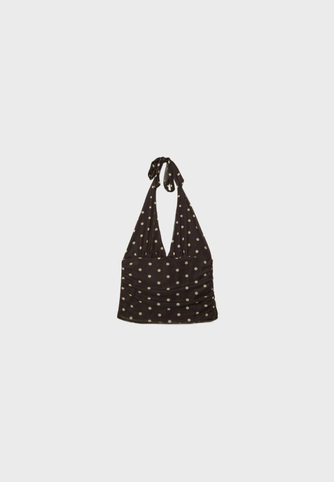 Haut dos nu en maille à pois