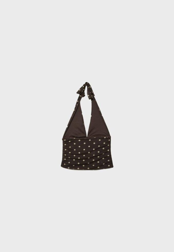 Haut dos nu en maille à pois