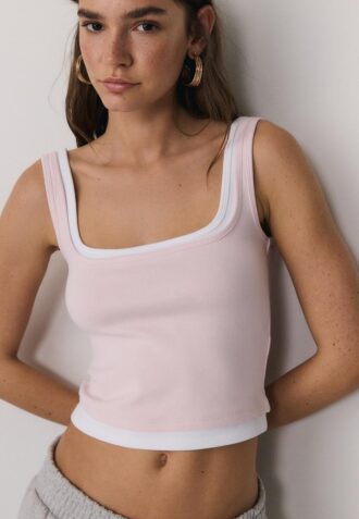 Haut à encolure carrée effet deux pièces