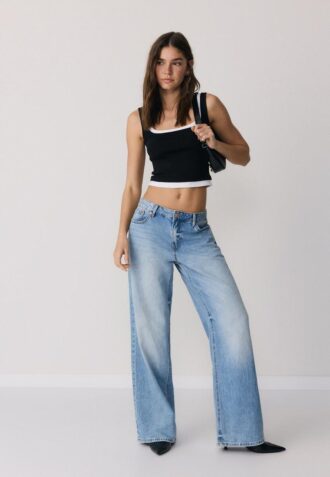 Haut à encolure carrée effet deux pièces