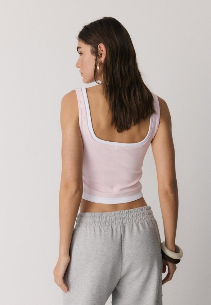 Haut à encolure carrée effet deux pièces