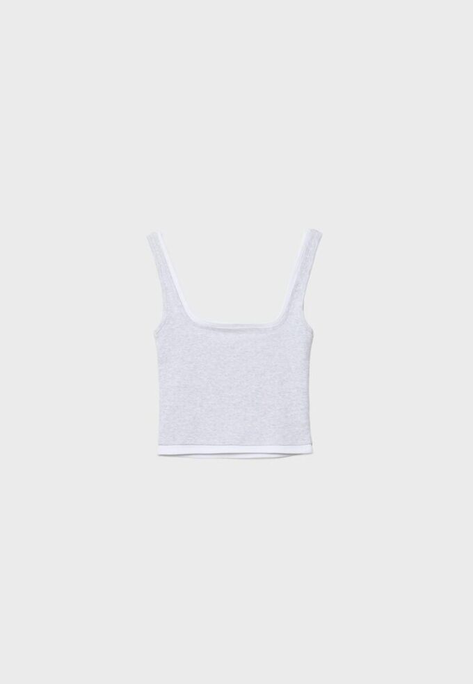 Haut à encolure carrée effet deux pièces