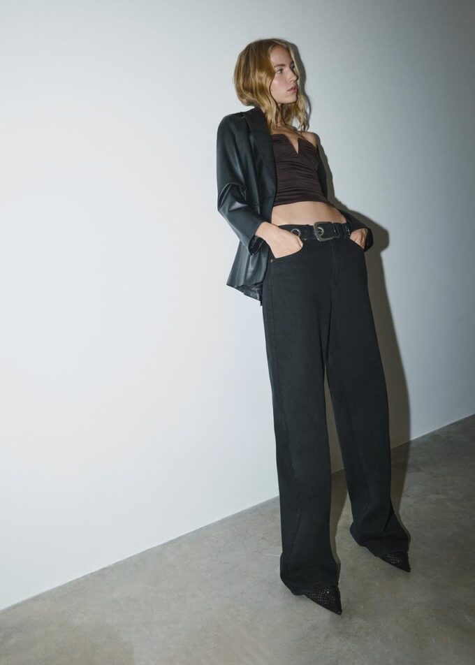 Hauts bandeau drapé avec détail en V