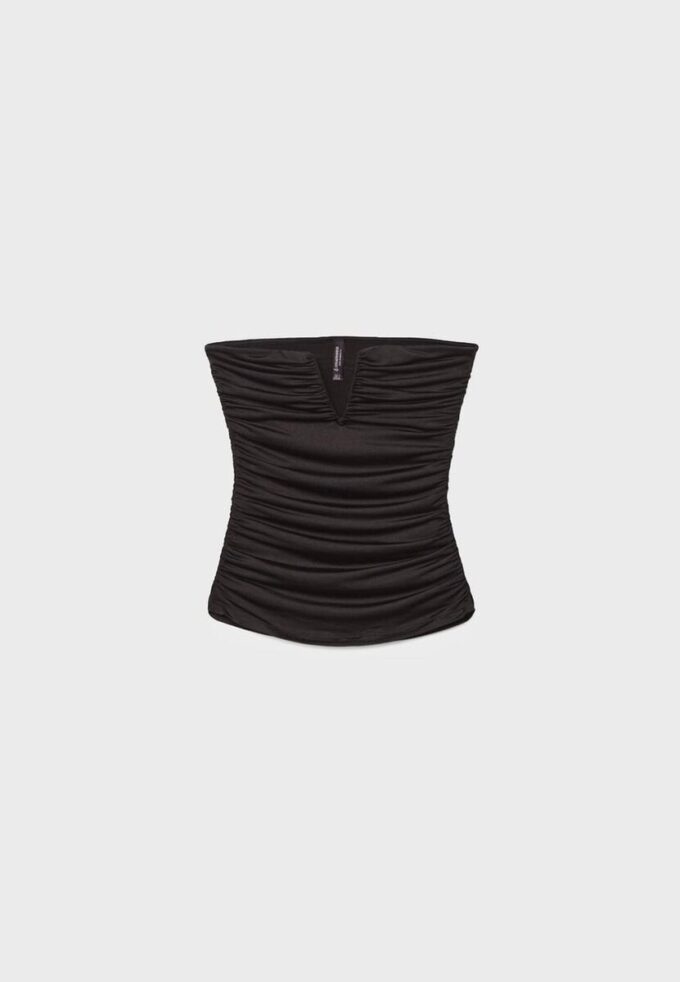 Hauts bandeau drapé avec détail en V