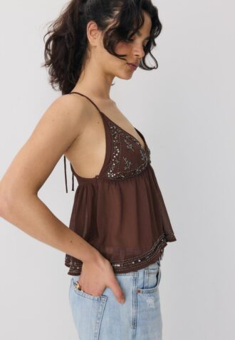 Hauts à bretelles brodés