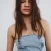 Hauts bustier en denim scintillant