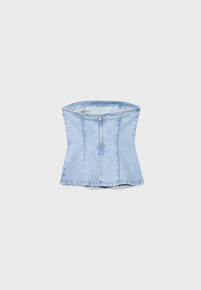 Hauts bustier en denim scintillant