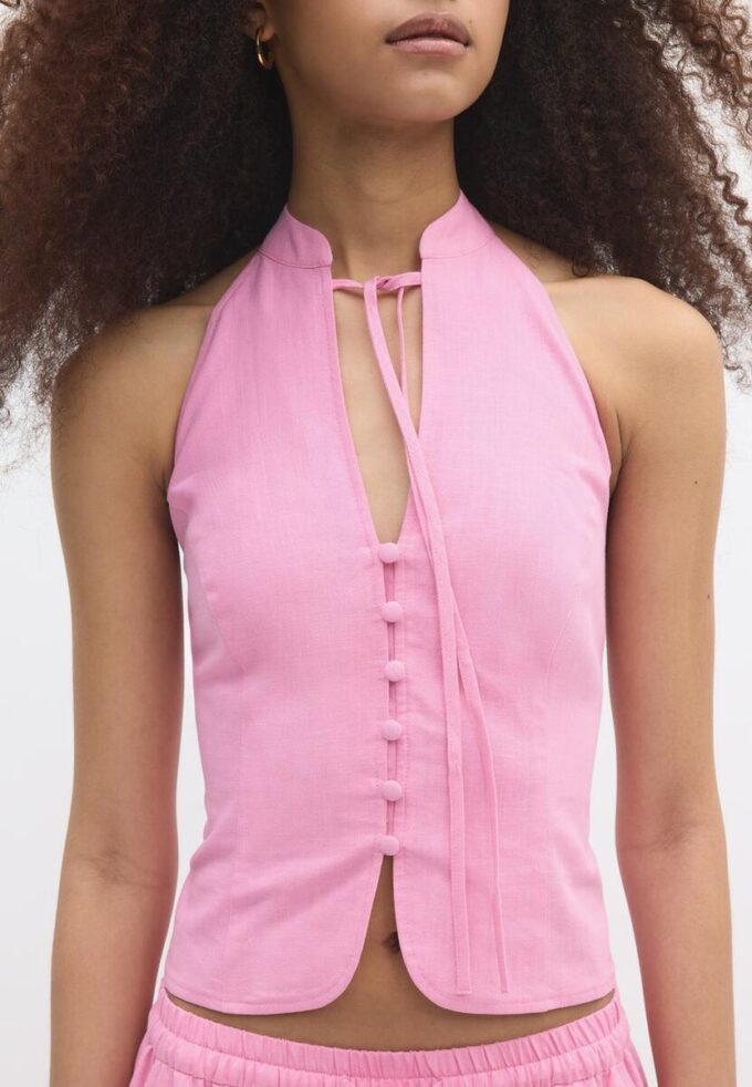 Hauts dos nu à boutons style qipao