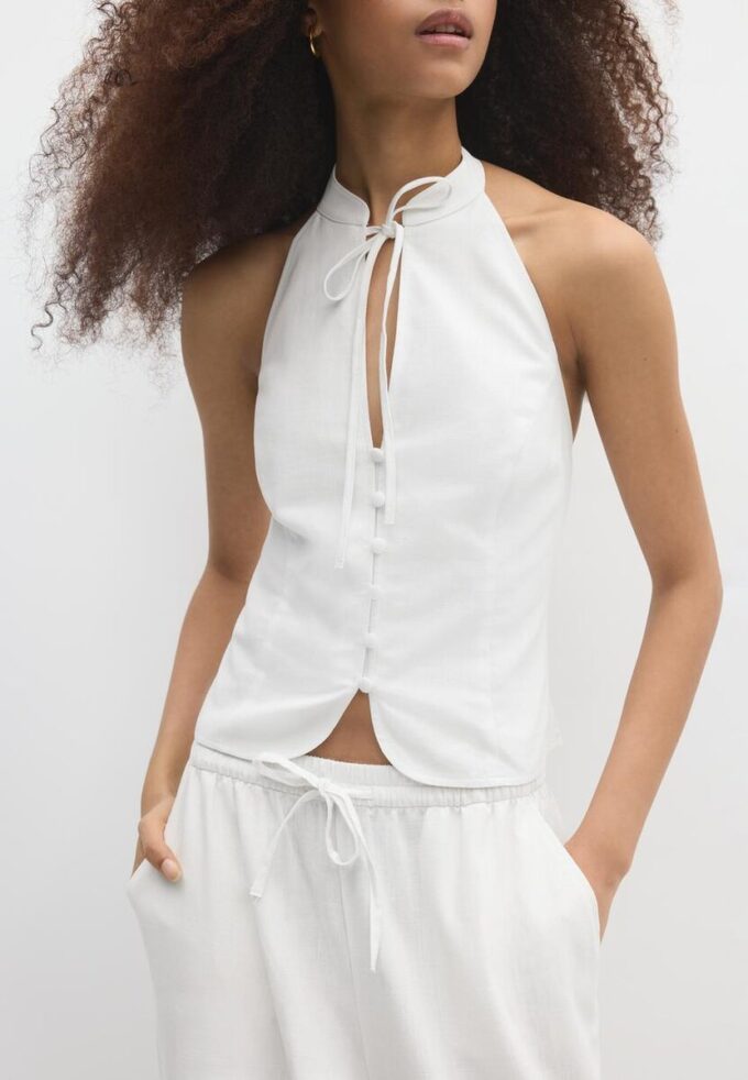 Hauts dos nu à boutons style qipao