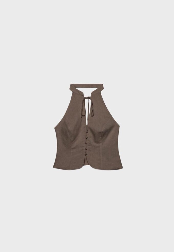 Hauts dos nu à boutons style qipao