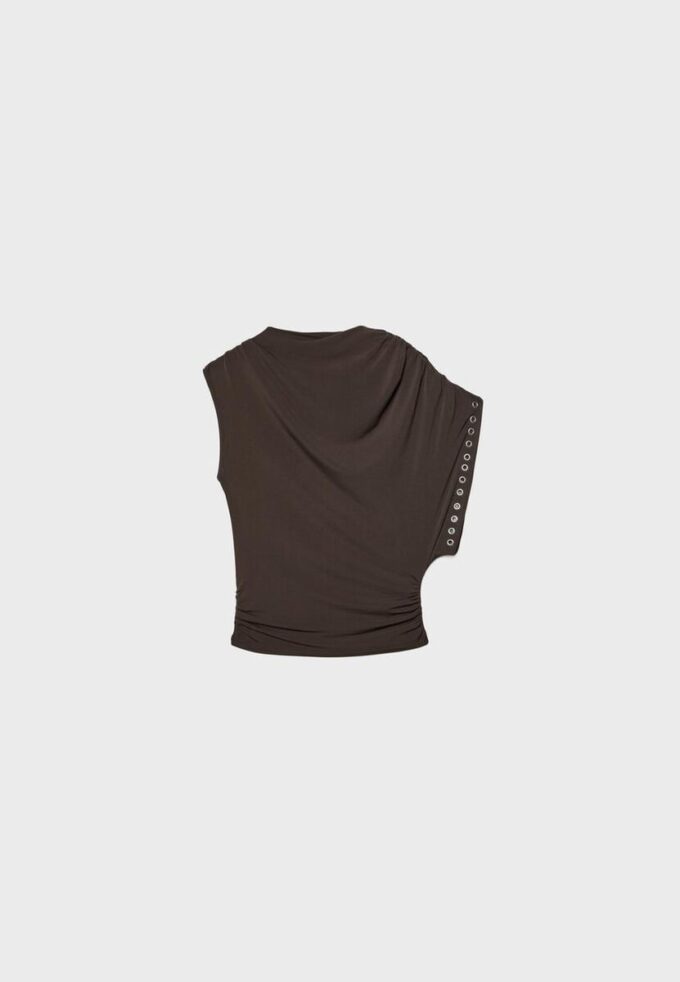 Hauts sans manches asymétriques à clous