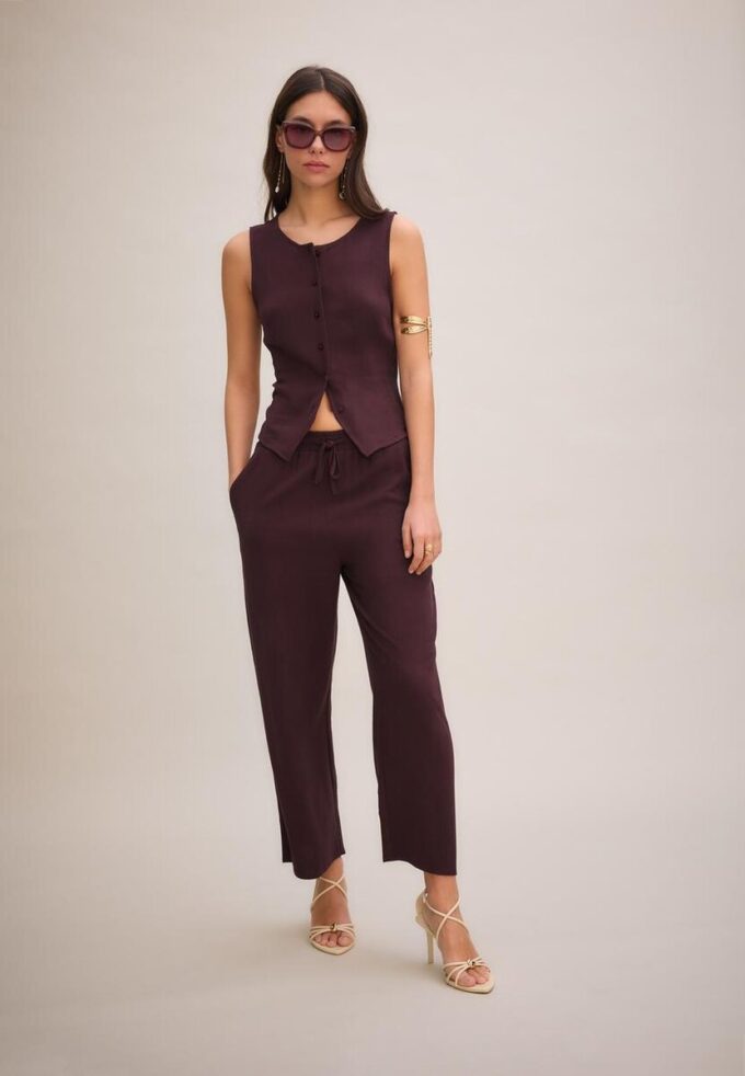 Hauts sans manches boutonnés