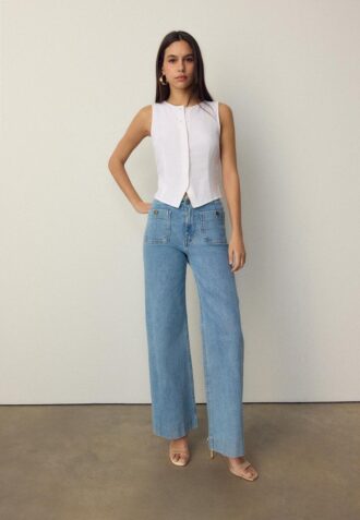 Hauts sans manches boutonnés Hauts sans manches boutonnés