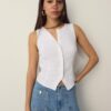 Hauts sans manches boutonnés