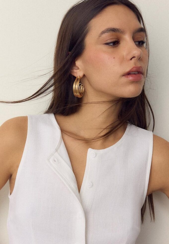 Hauts sans manches boutonnés