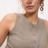 Hauts sans manches boutonnés