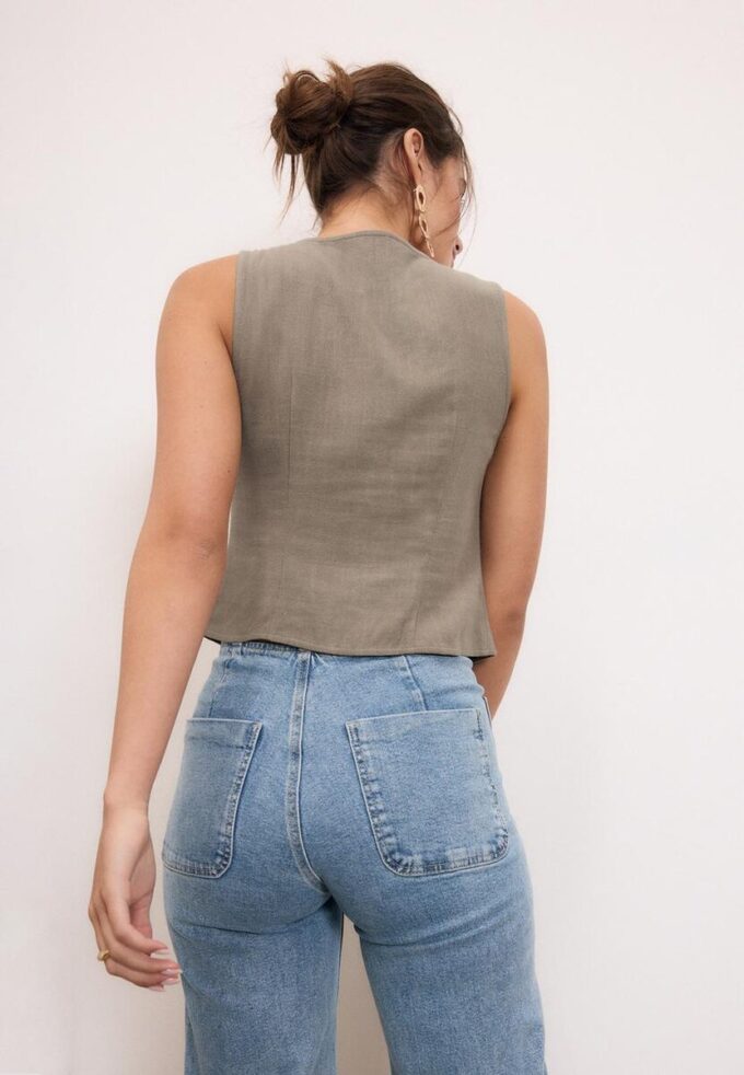 Hauts sans manches boutonnés