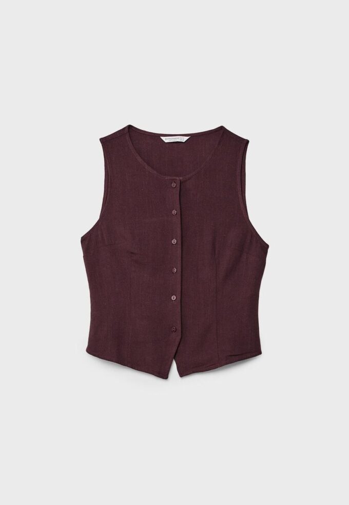 Hauts sans manches boutonnés