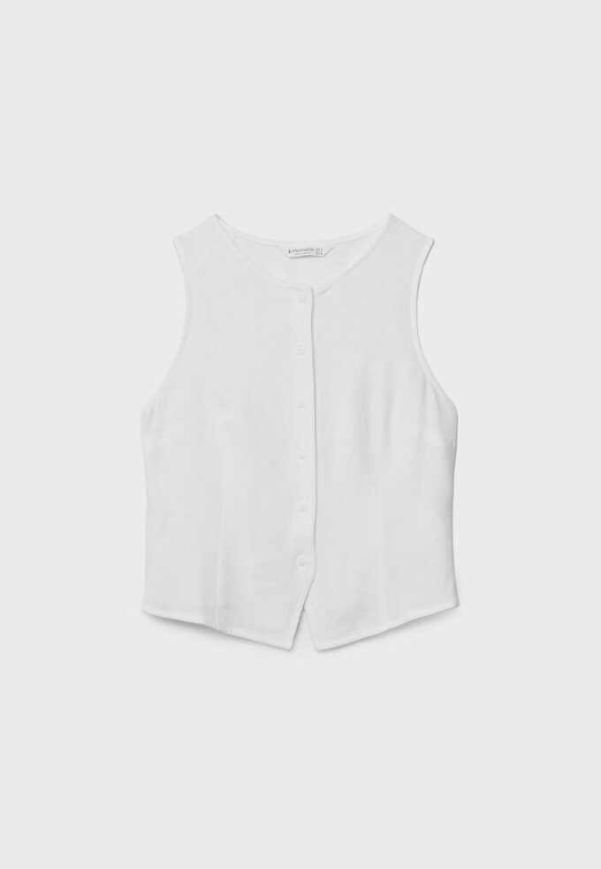 Hauts sans manches boutonnés
