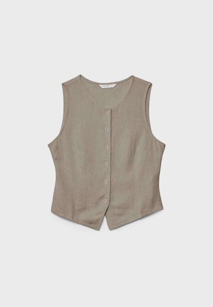 Hauts sans manches boutonnés