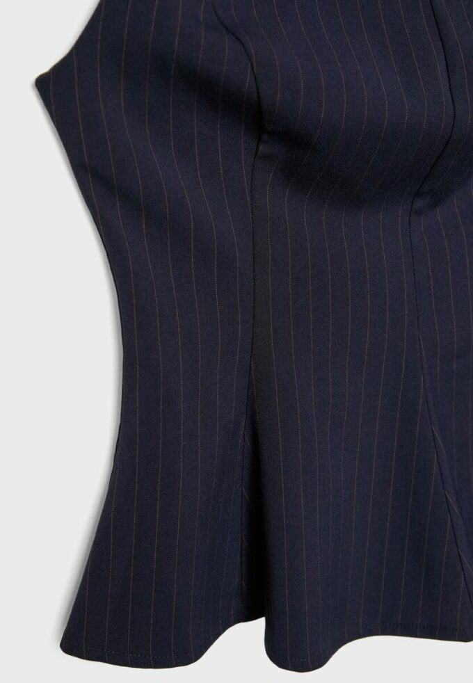 Hauts sans manches à volants rayés