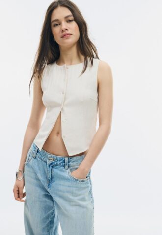 Hauts texturés à boutons Hauts texturés à boutons