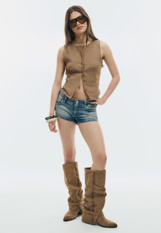 Hauts texturés à boutons Hauts texturés à boutons