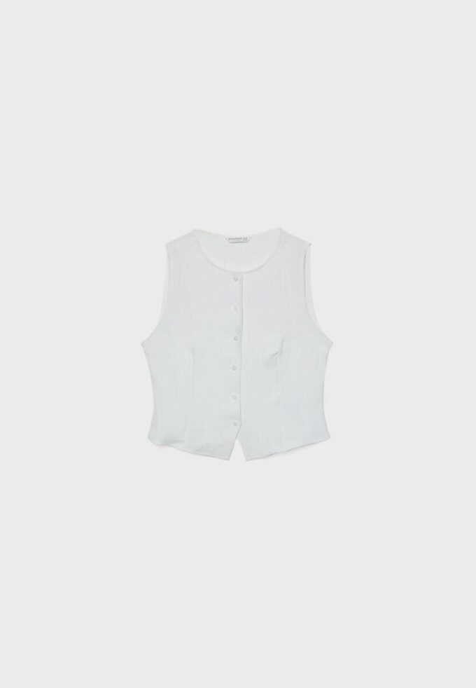 Hauts texturés à boutons