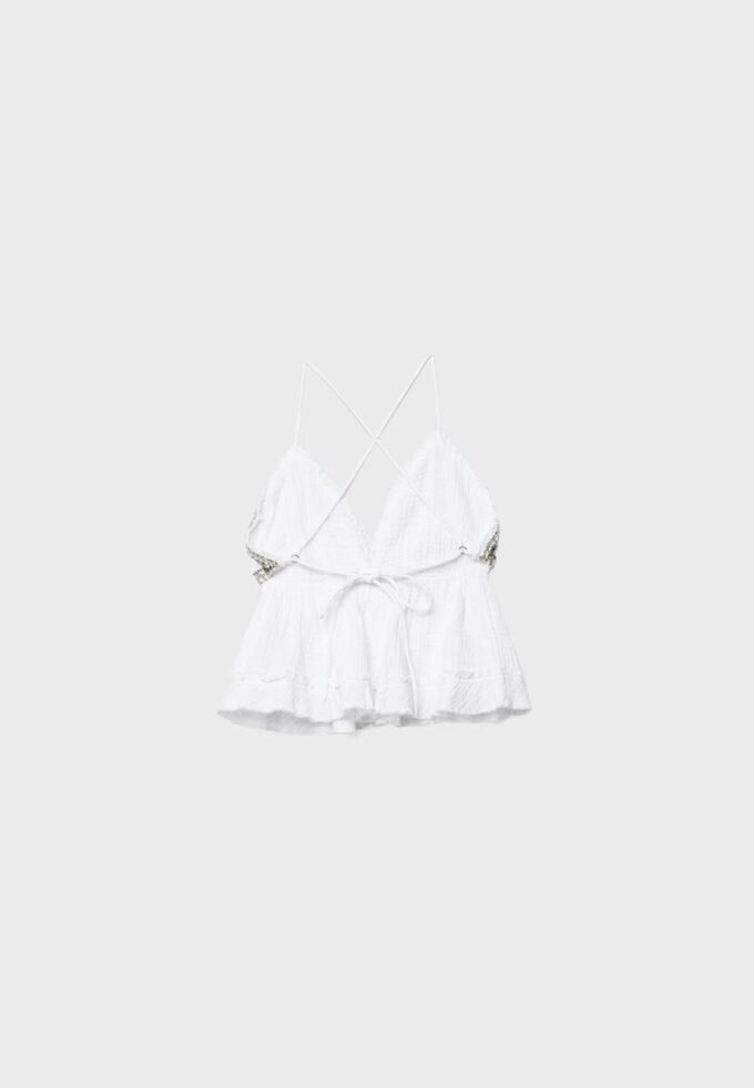 Hauts à volants et perles Hauts à volants et perles