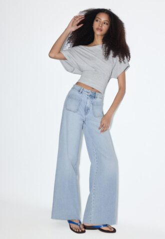 Jean à coupe droite avec poches