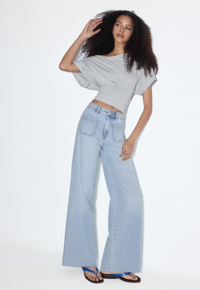 Jean à coupe droite avec poches