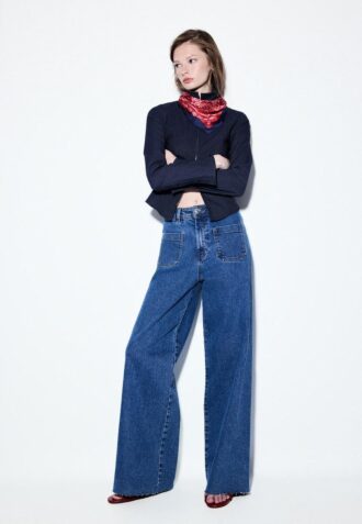 Jean à coupe droite avec poches