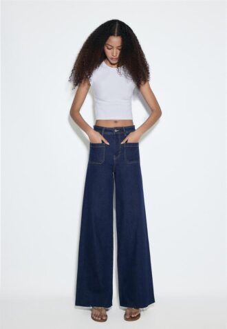 Jean à coupe droite avec poches