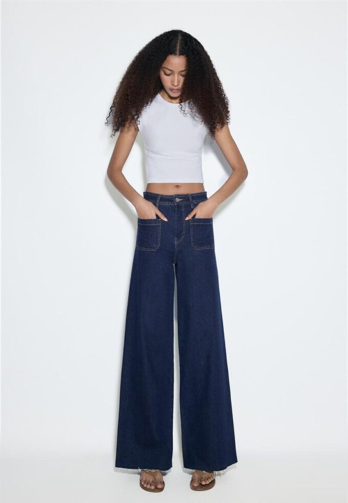 Jean à coupe droite avec poches