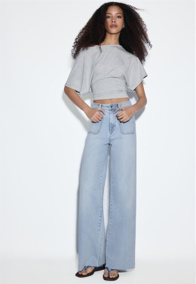 Jean à coupe droite avec poches