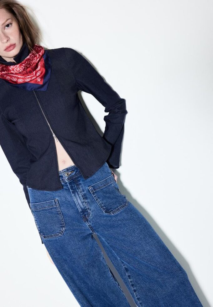 Jean à coupe droite avec poches