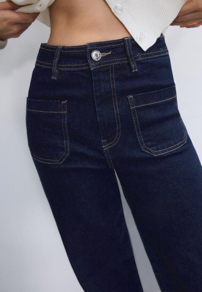 Jean à coupe droite avec poches