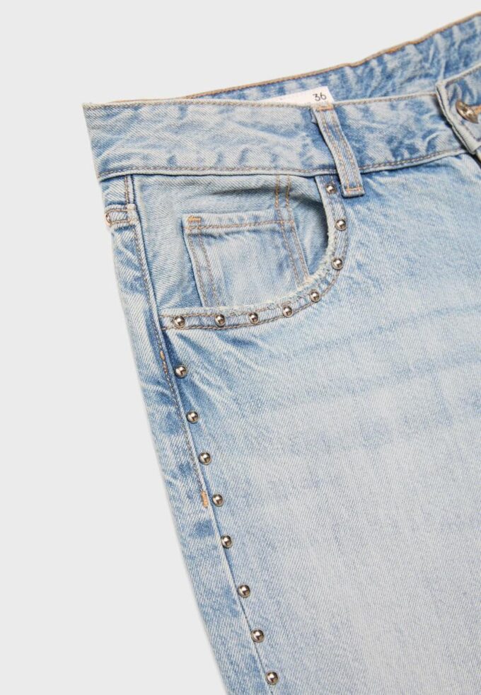 Jean Wide Leg à jambes larges et clous