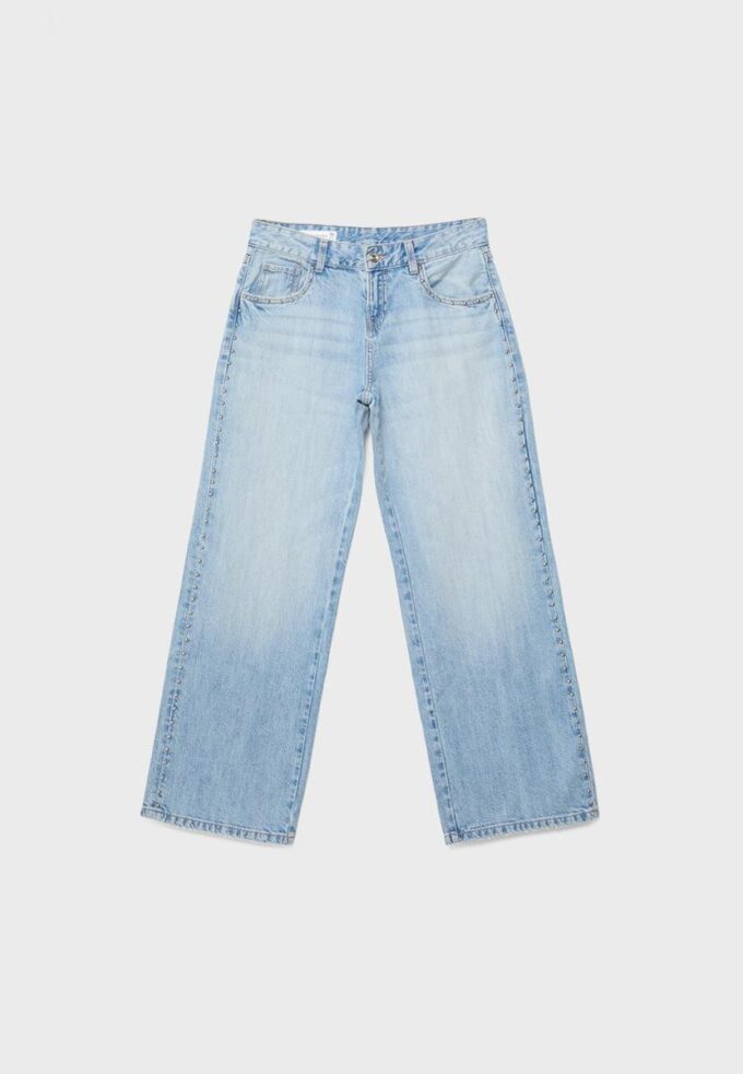 Jean Wide Leg à jambes larges et clous