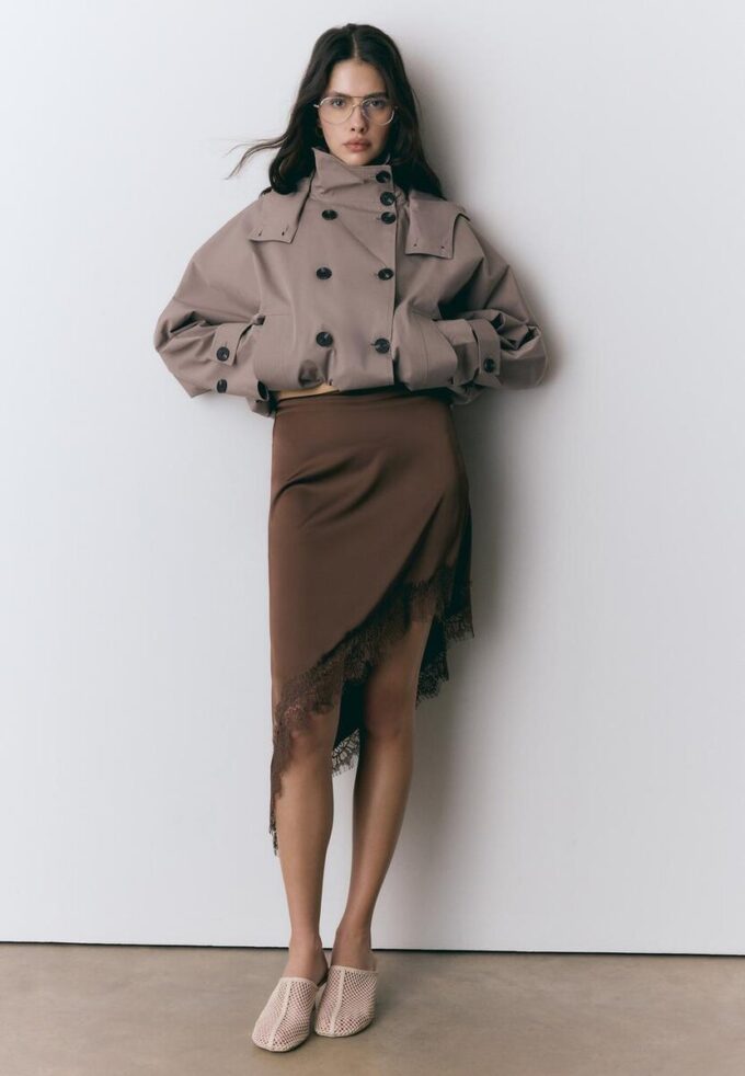 Jupe asymétrique en satin Jupe asymétrique en satin