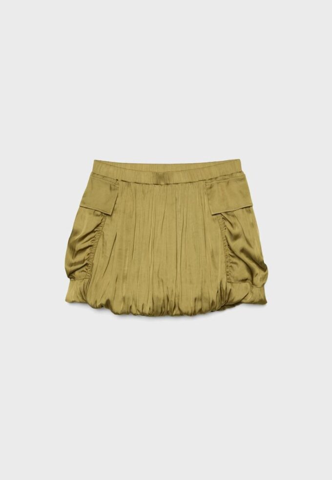Jupe ballon en satin avec poches