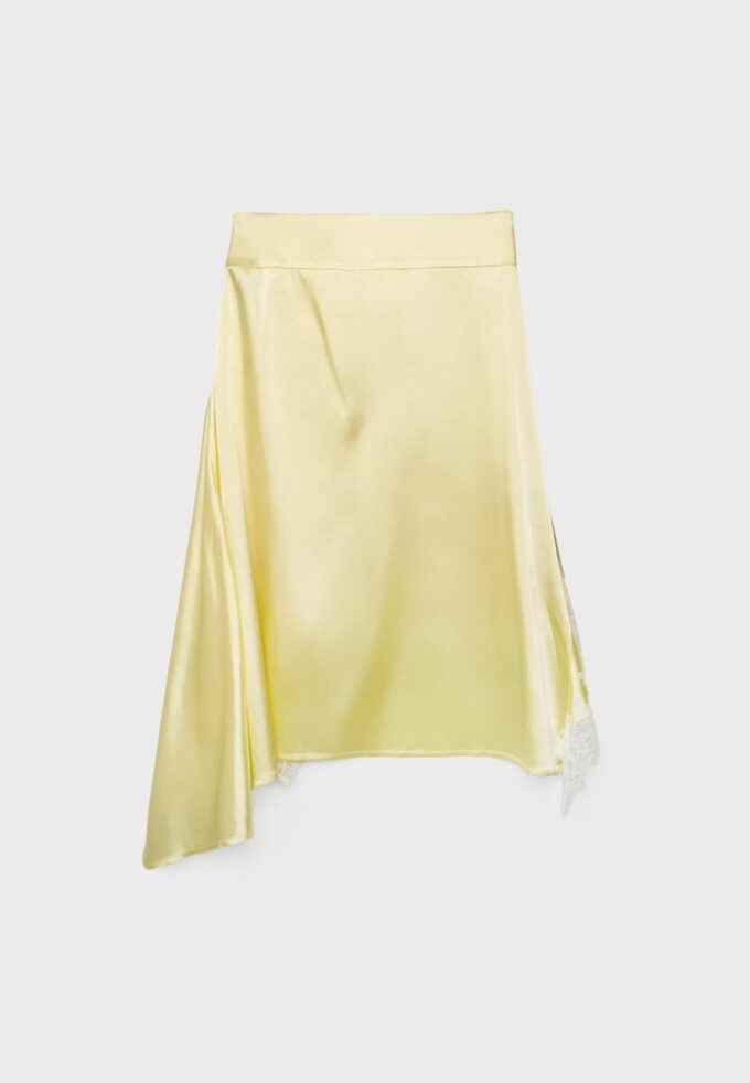 Jupe midi asymétrique en satin