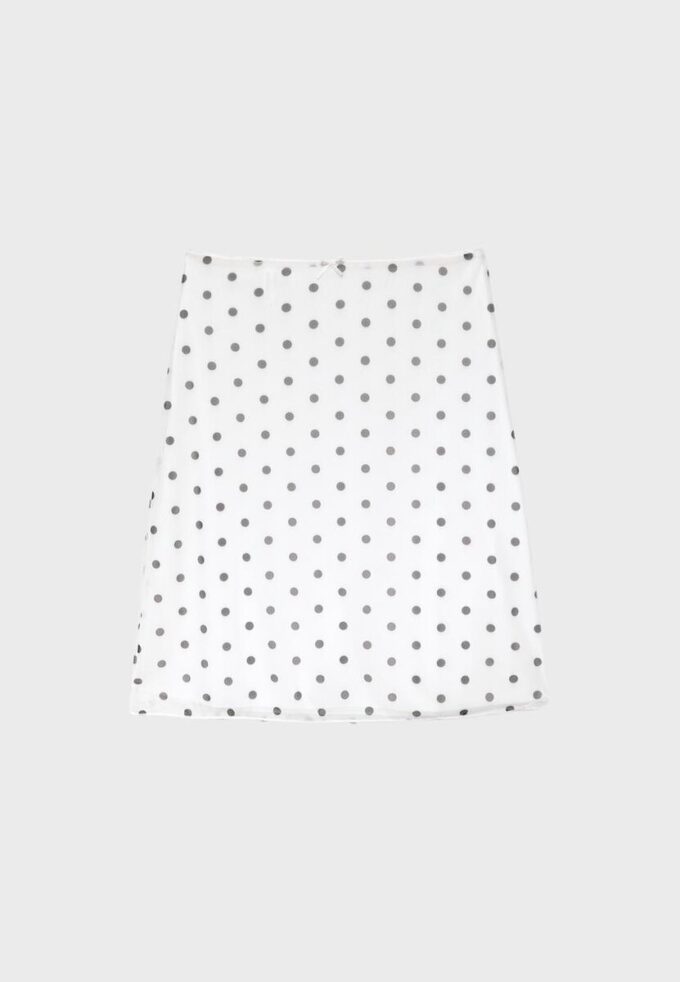 Jupe midi en tulle à pois